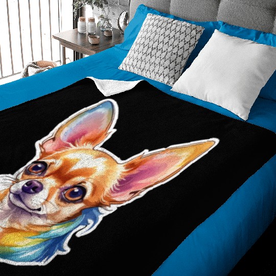 Chihuahua Watercolor Baby Blankets