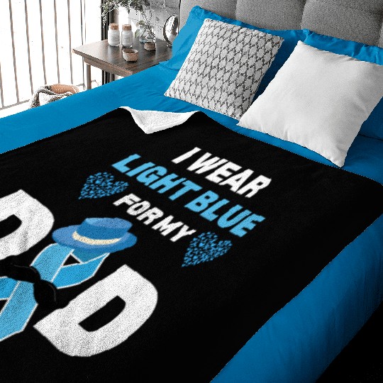 I Wear Light Blue for my Dad Prostate Cancer Aware Baby Blankets