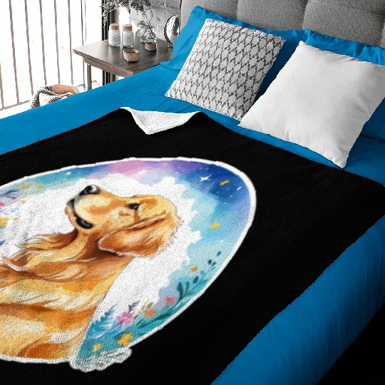 Golden Retriever Watercolor Baby Blankets