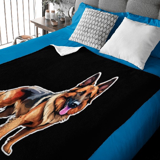 Belgian Shepherd Watercolor Baby Blankets