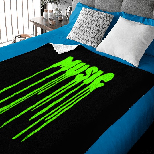 Music Quote Party Green Slime Graffiti Spray Baby Blankets
