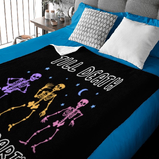 Til Death Do Us Party Halloween Dancing Skeleton Baby Blankets