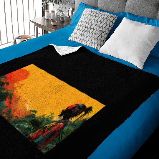 Digital Warrior: Tropical Twilight Baby Blankets