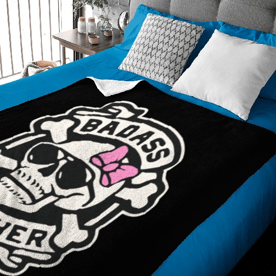 Badass Mother Skull LIKE US ON FACEBOOK # Baby Blankets
