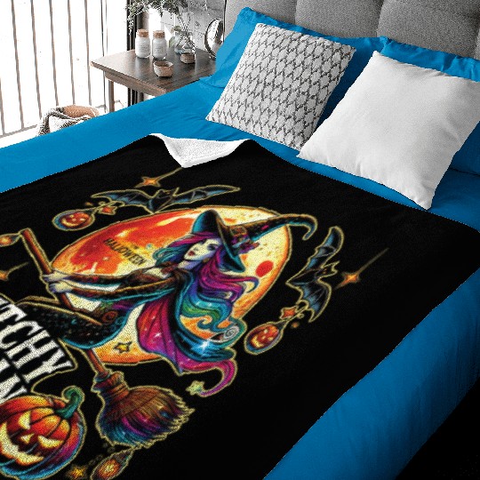 Couple Halloween Husband Witchy Woman Halloween Baby Blankets