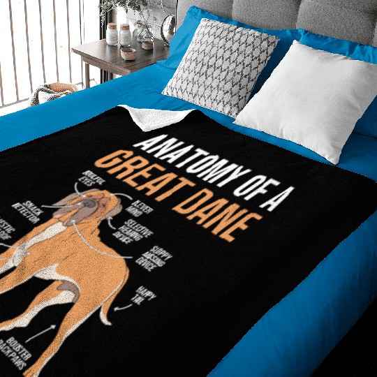 Funny Dog Owner Anatomy Of A Great Dane Baby Blankets
