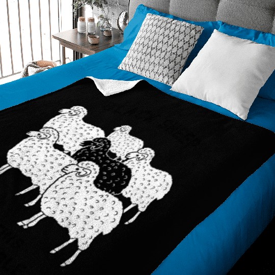Black sheep make this world livable Baby Blankets