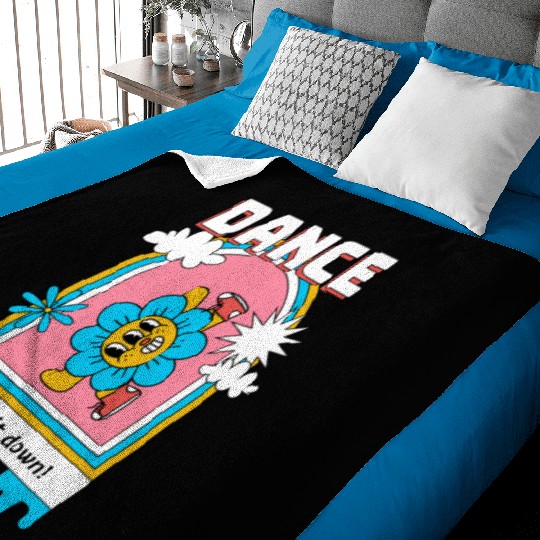 A cartoonStyle psychedelic flower Baby Blankets