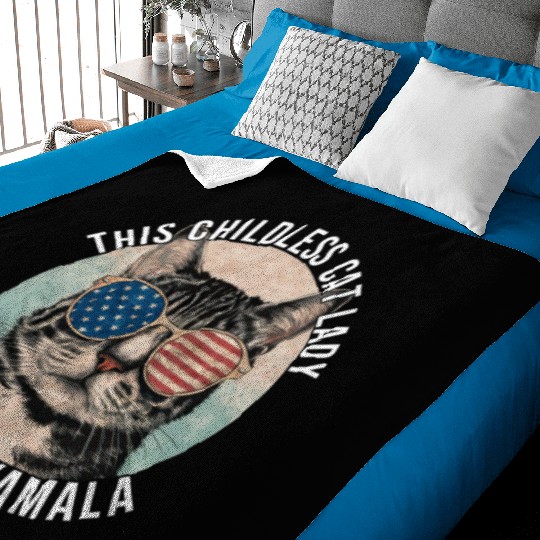 This Childless Cat Lady Is Voting Kamala Baby Blankets