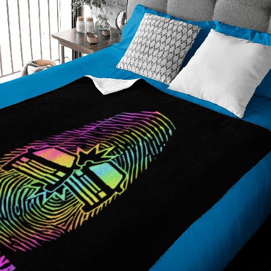 Retro Demolition Derby Finger Print It's In My DNA Baby Blankets