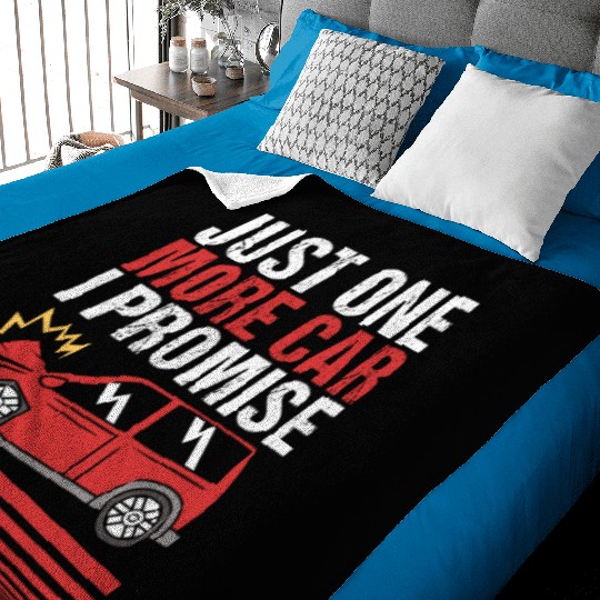 Funny Demolition Derby Just One More Car I Promise Baby Blankets
