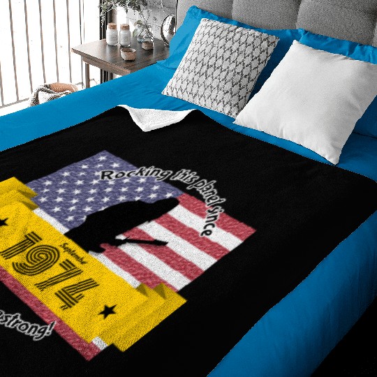 50th birthday Rocking this planet since 09/1974 Baby Blankets