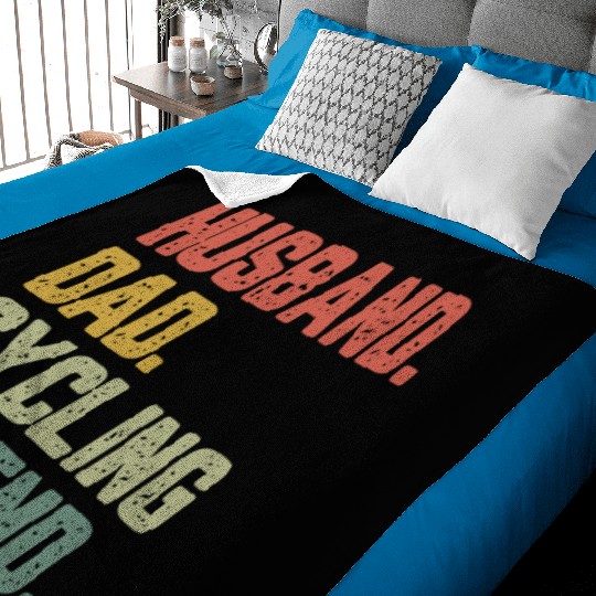 Husband Dad Cycling Legend Funny Father Baby Blankets