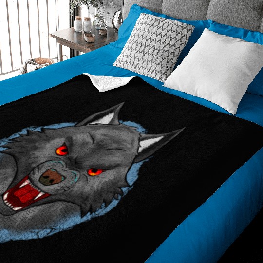 Angry Wolf Baby Blankets