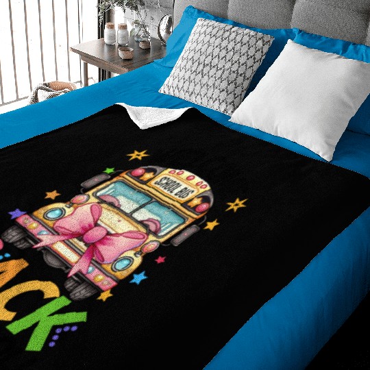 Welcome Back To School Bus Driver Baby Blankets