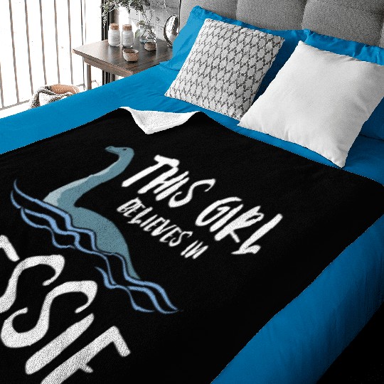 Girl Believes In Nessie Loch Ness Cryptid Baby Blankets
