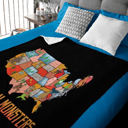 American Monsters Cryptid Monsters Myth Creatures Baby Blankets