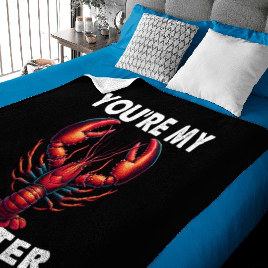 Friends You're My Lobster Valentine's Day Quote Baby Blankets