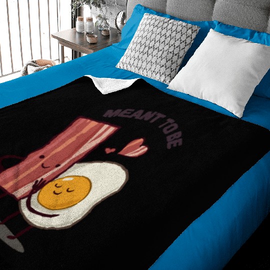 Meant to be as you and me for bacon lover Baby Blankets