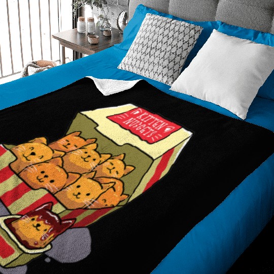 Kitten Nuggets Food Cat Lover Baby Blankets