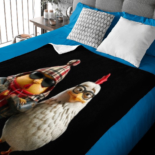 Hip chickens in cool streetwear Baby Blankets