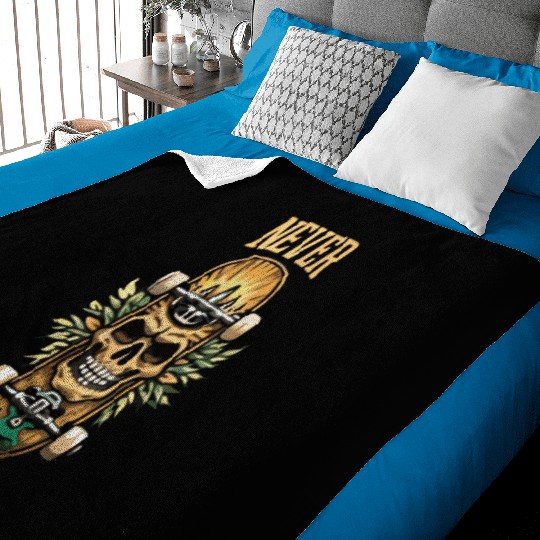 Never Give up Skateboard Baby Blankets