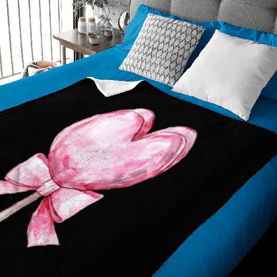 Lollipop with a pink bow Baby Blankets