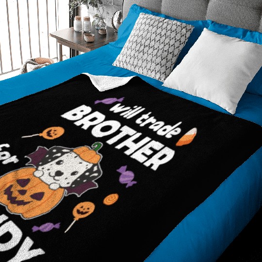 Dalmatian Halloween Swaps Brother For Sweets Baby Blankets