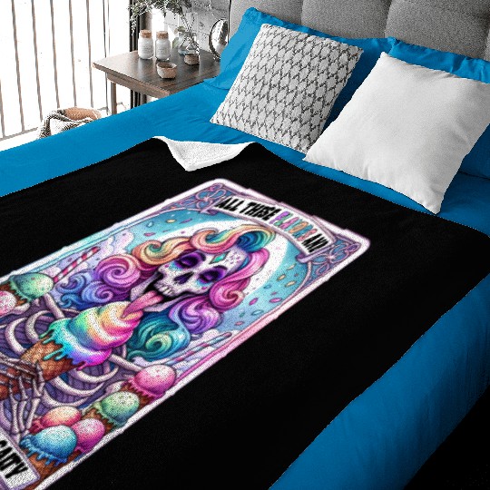 Funny Skeleton Salty Tarot Card, Funny Tarot Card Baby Blankets