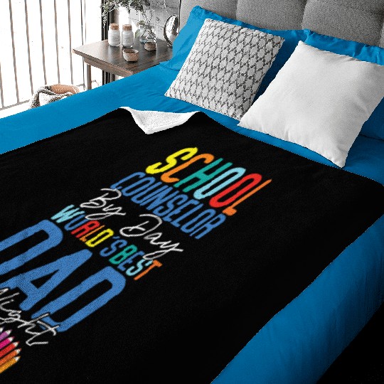 School Counselor Dad School Baby Blankets