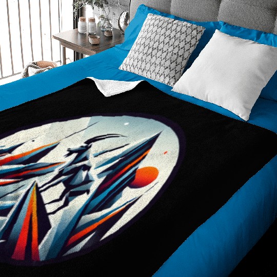 Abstract mountain goat Baby Blankets