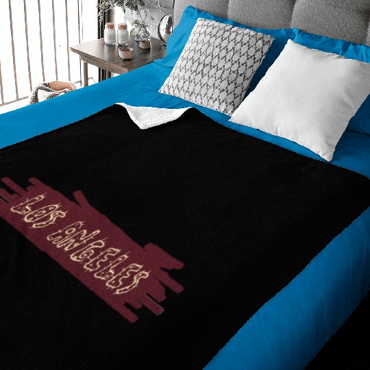 Los Angeles lettering gift idea Baby Blankets