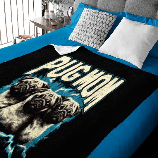 Pug Mom Bootleg Baby Blankets
