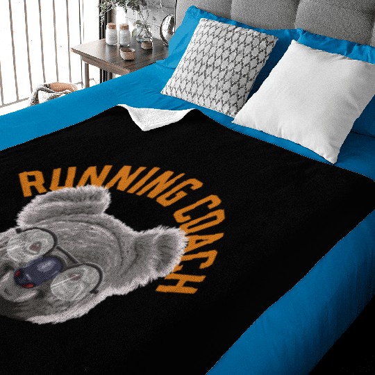 Koalified Running Coach Runner Funny Running Train Baby Blankets