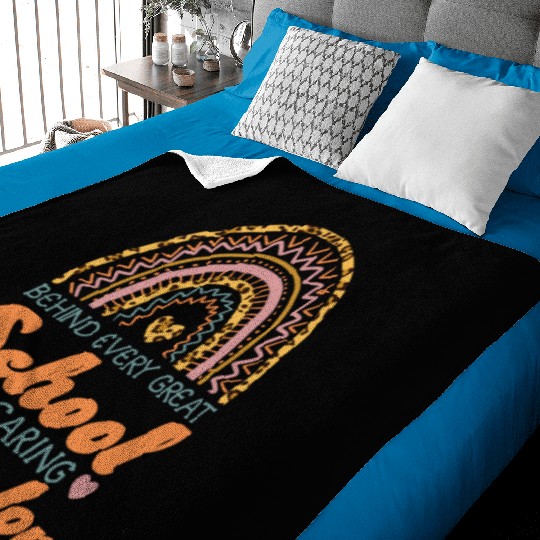School Counselor Rainbow Behind Baby Blankets