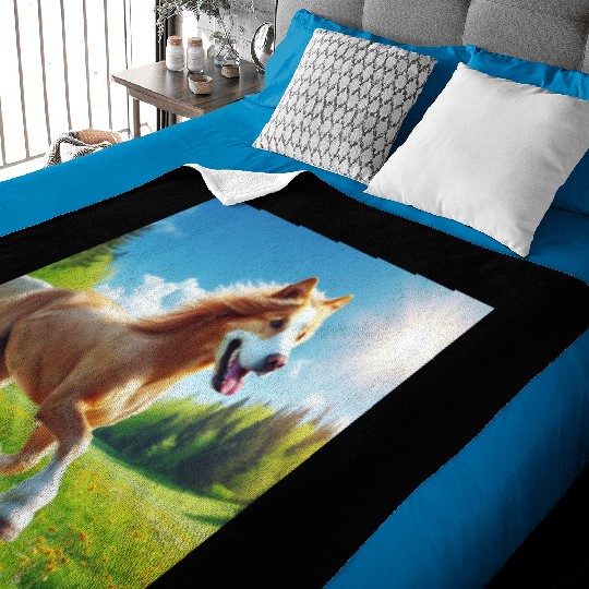 The golden retriever-horse Baby Blankets