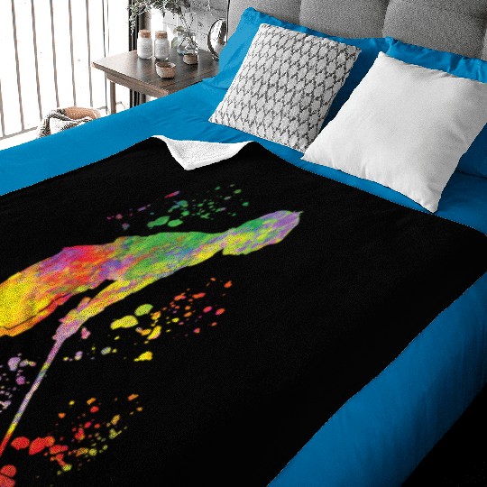 Golfer Colorsplash Kids Miniature Golf Baby Blankets