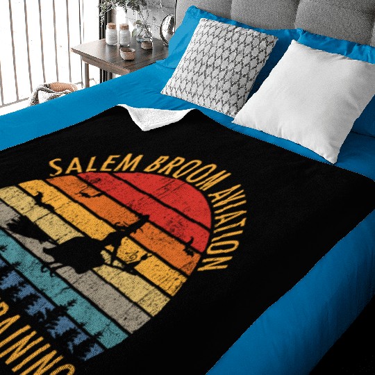 Womens Salem Broom Aviation Flight Halloween Baby Blankets