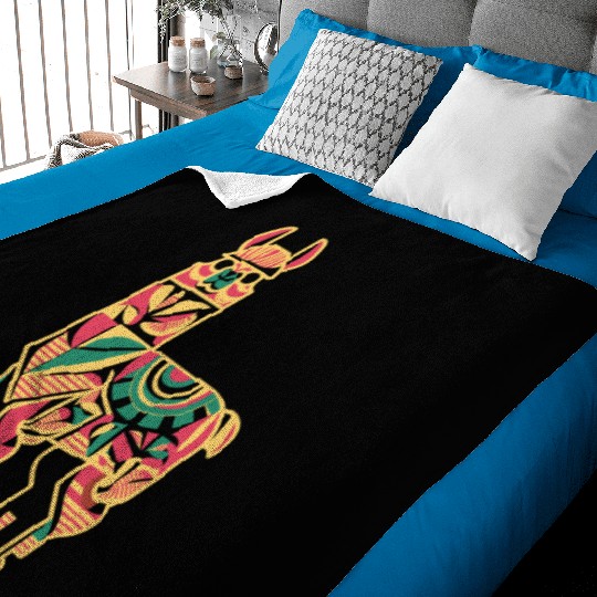 Colorful Geometric Llama Art for Animal Lovers Baby Blankets