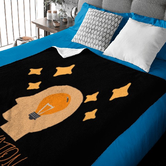 Imagination and Creative Mind with Lightbulb Baby Blankets