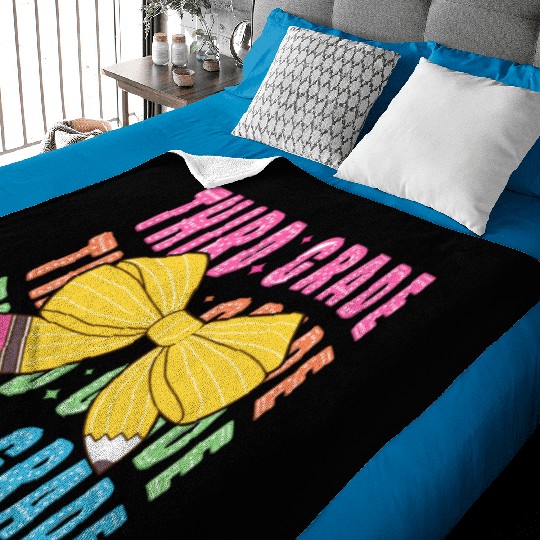 3rd Grade Teacher Pencil Coquetteheartpre-kinderga Baby Blankets