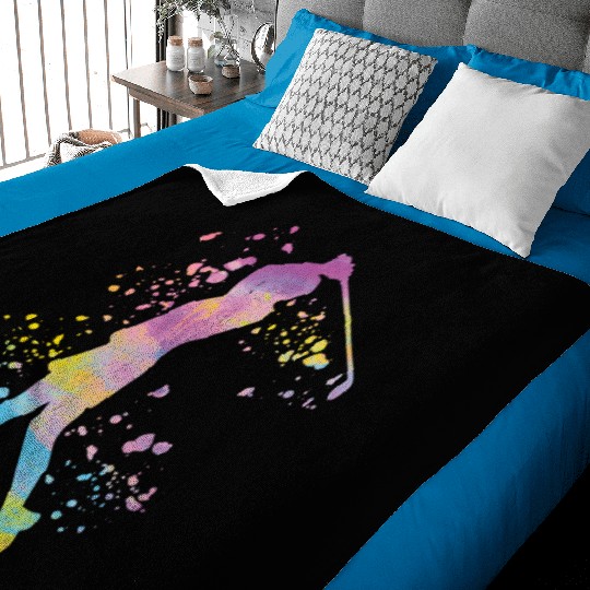 Golfer Colorsplash Kids Miniature Golf Baby Blankets