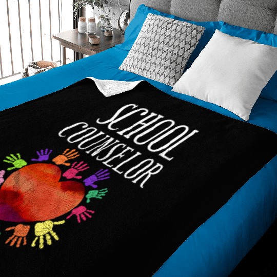 School Counselor Heart Baby Blankets
