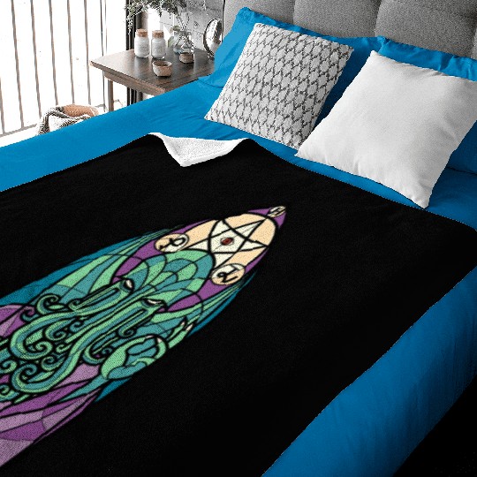 Cthulhu Church Stained Glass Cosmic Horror Funny Baby Blankets