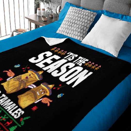 Tamales Ugly Christmas Sweaters Mexican Cinco De Baby Blankets