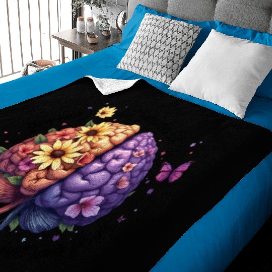 Human Brain Mental Health Illness Awareness Baby Blankets