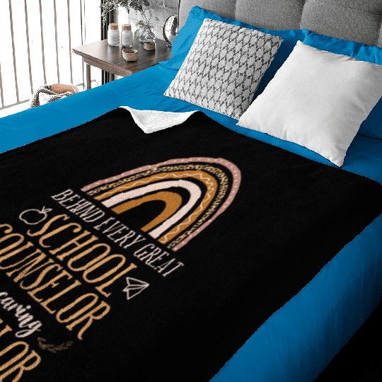 School Counselor Rainbow Behind Baby Blankets