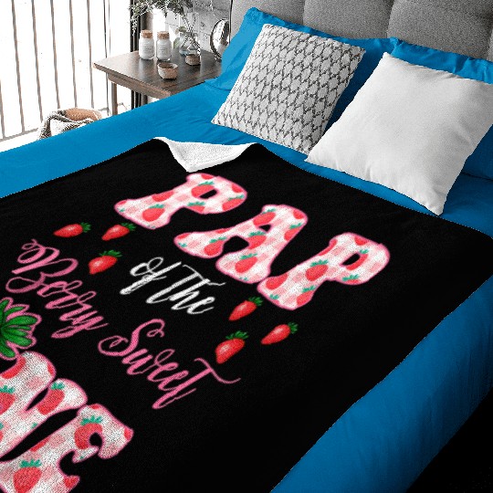 Pap Of The Berry Sweet One Strawberry First Birthd Baby Blankets