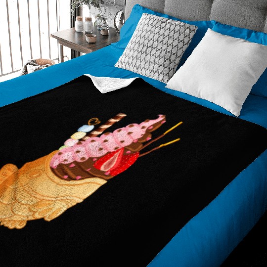 Strawberry & Chocolate Taiyaki with Mochi & Pocky Baby Blankets