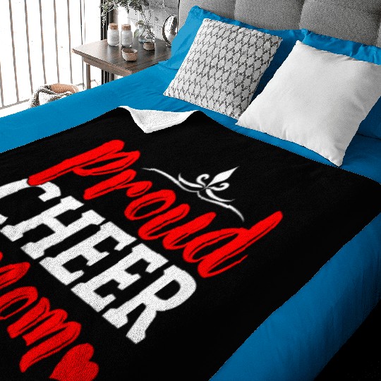 Proud Cheer Mom Cheerleading Mommy Mother's Day Baby Blankets
